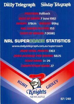 2010 Daily Telegraph NRL #87 Kurt Gidley Back